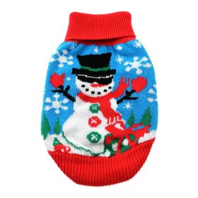 Dog Cable Knit 100% Cotton Sweater (Color: Ugly Snowman, Size: XX-Small)