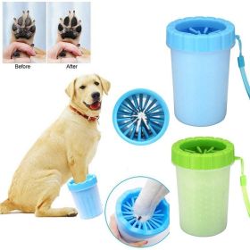 Pet Dog cat Paw Cleaner Cup Outdoor portable Soft Silicone Combs Quickly Wash Foot Cleaning Bucket Pet Foot Wash Tools (Color: Light Green)