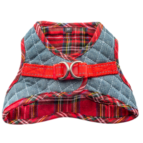 Step-In Denim Dog Harness - Red Plaid (Size: XS)