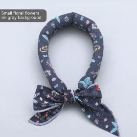 Pet Ice Scarf Summer Scarf Cooling And Heatstroke Prevention (Option: Small Gray Floral)