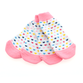 Non-Skid Dog Socks (Color: Hearts, Size: X-Small)